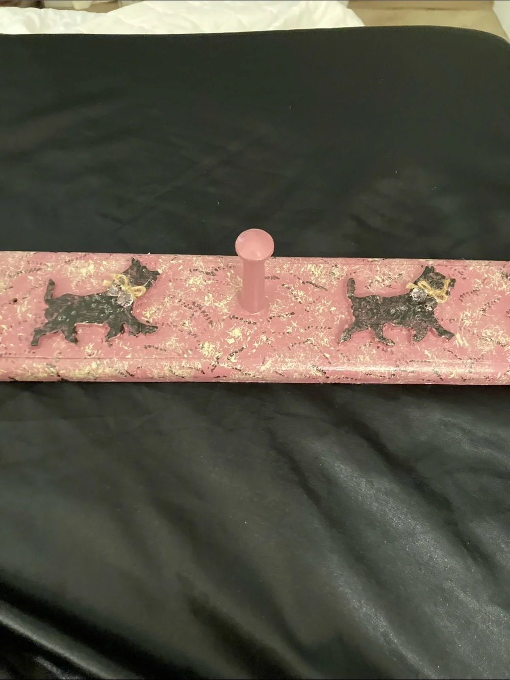 Vintage Scotty Dog 3 Peg Wall Rack / Leash Rack